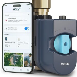 Moen Flo Smart Water Monitor and Automatic Shutoff Sensor, Wi-Fi Connected Water Leak Detector for 1-Inch Diameter Pipe, 900-006