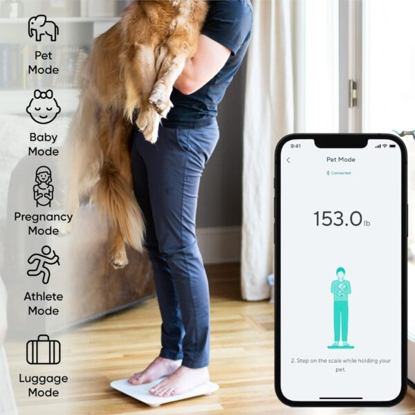 Wyze Smart Scale X - FSA/HSA Eligible - Digital Bathroom Scale for Body Weight, BMI, Body Fat, Muscle Mass, Heart Rate Monitor | ITO Glass & LED Backlight | Batteries Included, 400 lbs (White) - Image 6