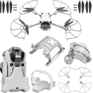 Mini 4 Pro Accessories Bundle: with Propellers Blades Guard Landing Gear Gimbal Protector Leg Extensions Props Holder Strap Lens Cover for DJI Mini 4 Pro Drone Accessories Set