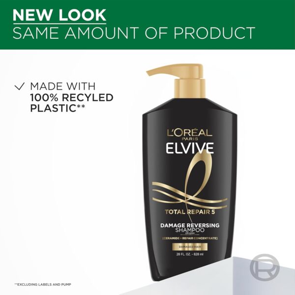 L'Oreal Paris Elvive Total Repair 5 Repairing Shampoo and Conditioner for Damaged Hair, 28 Ounce (Set of 2) - Image 6
