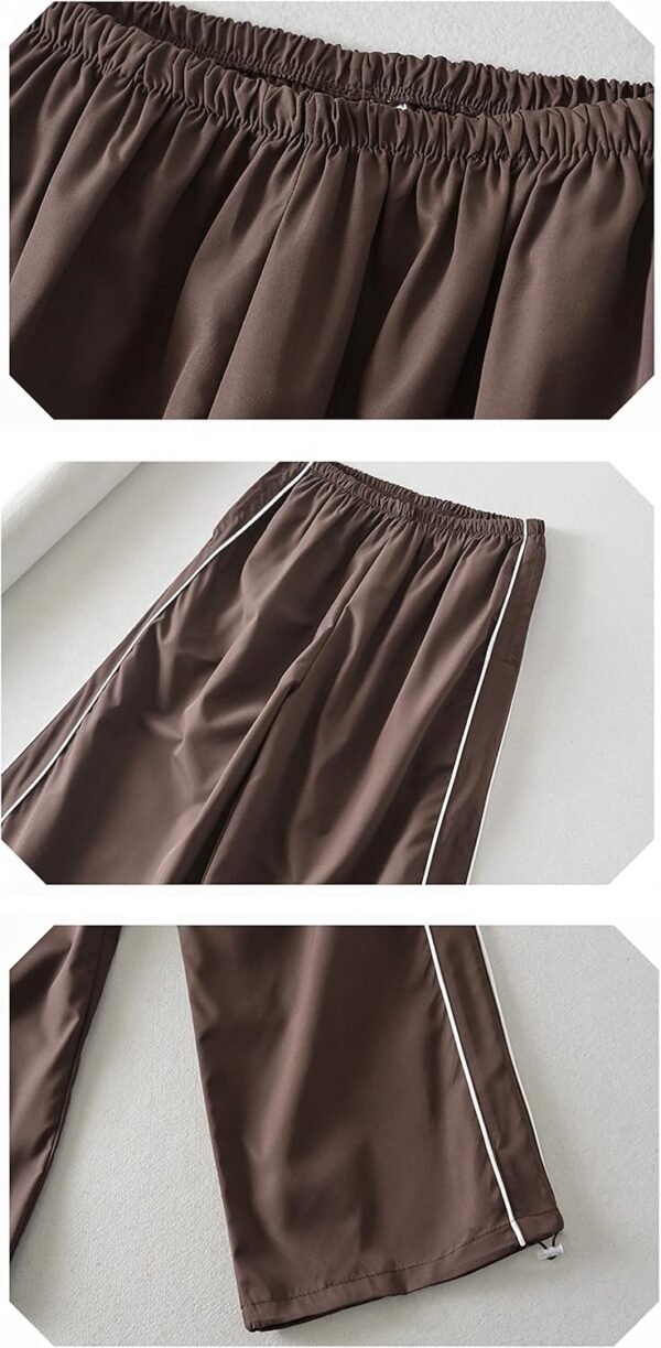 Womens Parachute Pants Wide Leg Baggy Pants Y2K Elastic Waist Jogger Sweatpants Track Pants Streetwear - Image 7