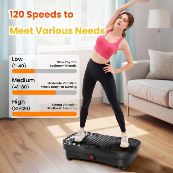AXV Vibration Plate Fitness Platform Exercise Machine Vibrating Lymphatic Drainage Shaking Full Body Shaker Workout Vibrate Stand Shake Board Sport Gym for Weight Loss Fat Burner for Women Men - Image 4
