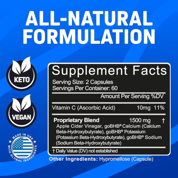 Herbtonics Apple Cider Vinegar with Keto BHB Salts - GLP-1 Support Supplement | Keto Diet Pills for Women & Men | Supports Appetite & Metabolic Function | 120 Keto ACV Capsules - Image 3