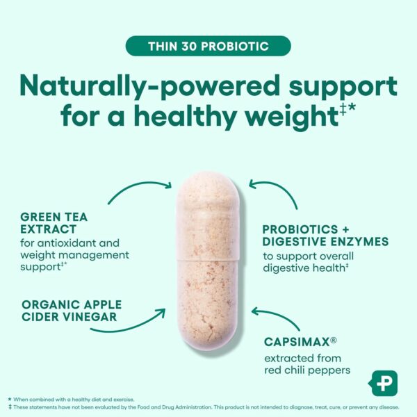 Physician's CHOICE Probiotics for Weight Management & Bloating - 6 Probiotic Strains - Prebiotics - Key ingredient Cayenne - Supports Gut Health - Weight Management for Women & Men - Green Tea - 30 CT - Image 4