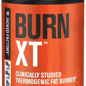 Jacked Factory Burn-XT Clinically Studied Fat Burner & Weight Loss Supplement - Appetite Suppressant & Energy Booster - with Acetyl L-Carnitine, Green Tea Extract and More - 60 Natural Diet Pills