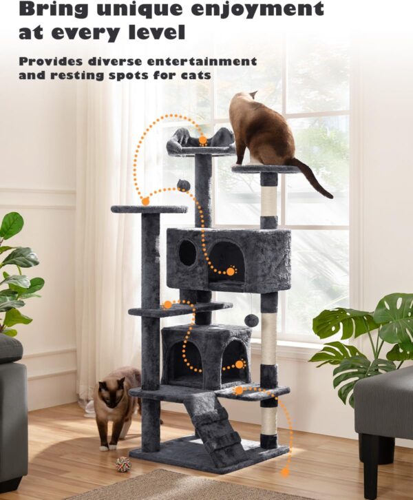 Yaheetech 54in Cat Tree Tower Condo Furniture Scratch Post for Kittens Pet House Play - Image 7