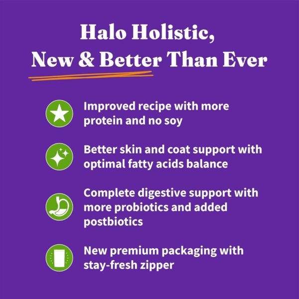 Halo Holistic Plant-Based Recipe With Superfoods, Complete Digestive Health, Vegan Dry Dog Food Bag, Adult Formula, 10-lb Bag - Image 9