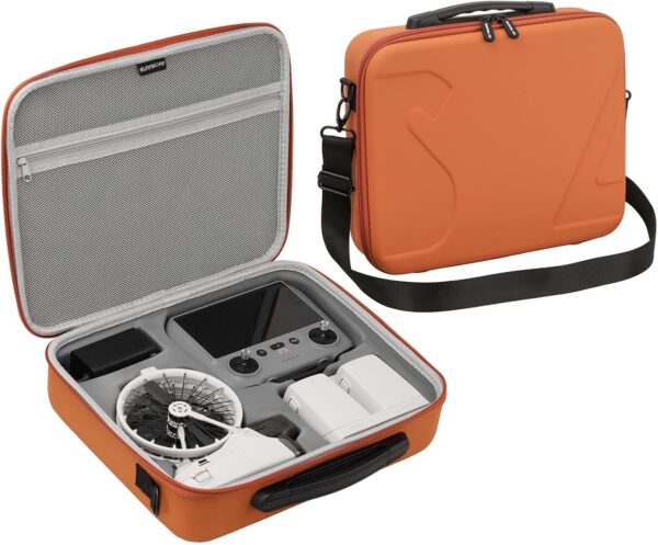 Carrying Case for DJI Flip, Portable Travel Shoulder Bag for DJI Flip Accessories, Fits RC 2/RC-N3 Remote Controller (Orange)