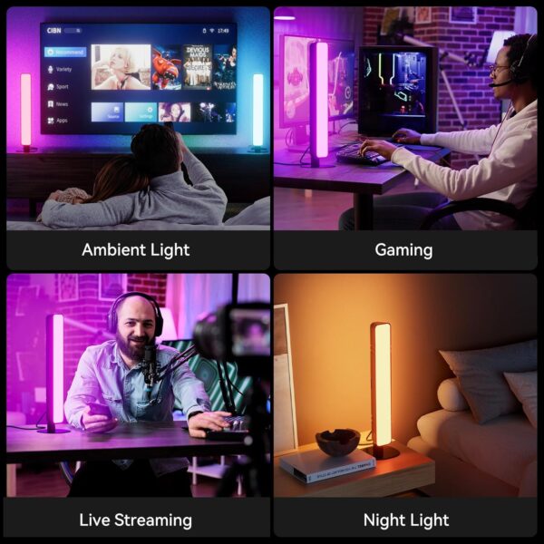 LED Light Bar, Music Sync RGB Light Bar, USB Ambient Lamp, Color Changing Gaming TV Backlight with Remote Control, 15 Dynamic Modes for Room Gaming Decoration - Image 6
