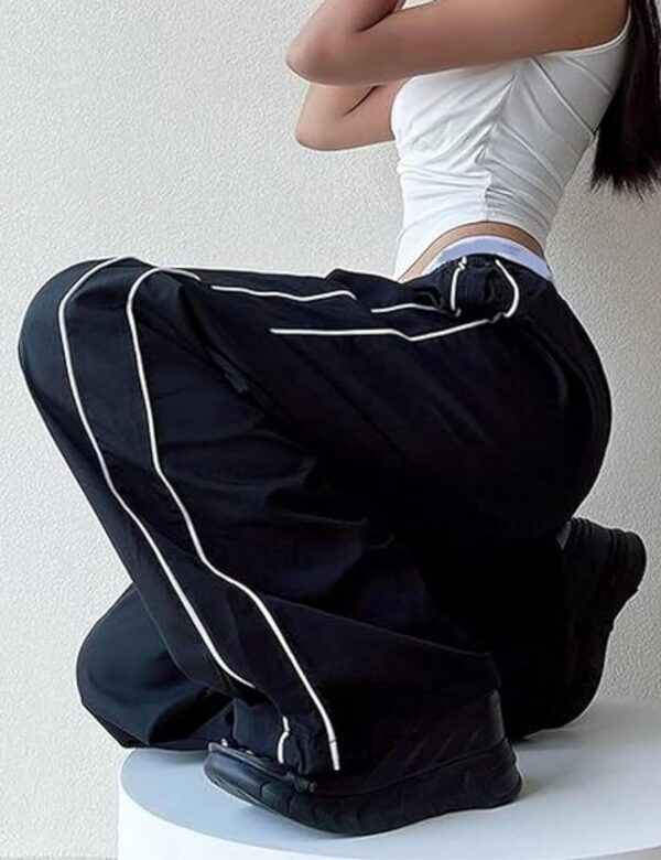 Womens Parachute Pants Wide Leg Baggy Pants Y2K Elastic Waist Jogger Sweatpants Track Pants Streetwear - Image 6