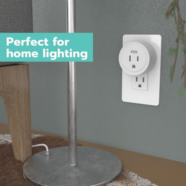 KMC Smart Plug Mini 4-Pack, Wi-Fi Outlets for Smart Home, Remote Control Lights and Devices from Anywhere, No Hub Required, ETL Certified, Works with Alexa and Google Home - Image 4