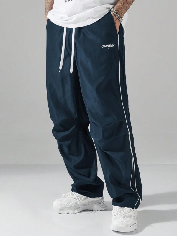 ZAFUL Men's Parachute Sweatpants Y2k Baggy Track Pants Drawstring Wide Leg Casual Trousers Streetwear - Image 4