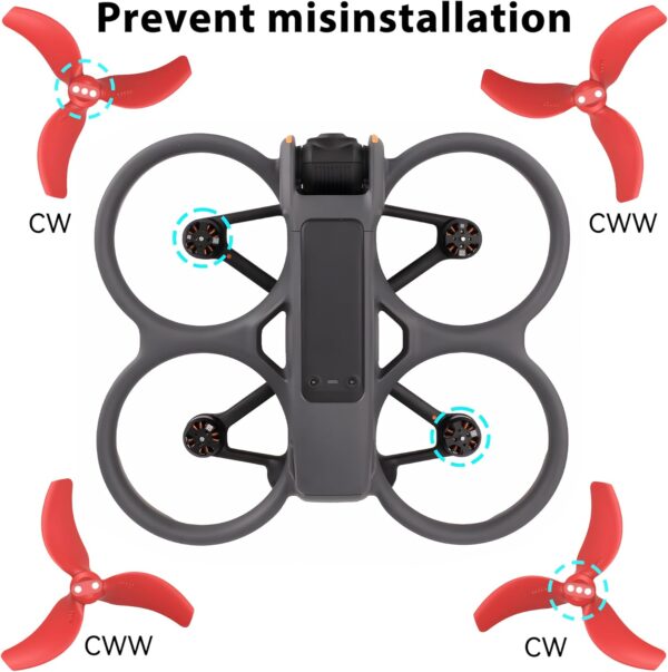 8Pcs Avata 2 Propellers Replacement Prop Blades 3032S Low Noise Wings for DJI Avata 2 Drone Accessories Red Tips - Image 2