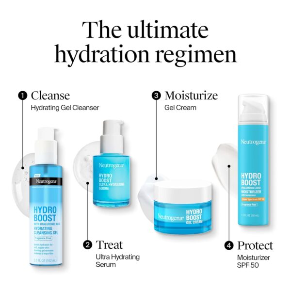 Neutrogena Hydro Boost Skincare Set, Hydro Boost Fragrance Free Gel Cream Face Moisturizer, 1.7 fl oz, & Trial Size Hydro Boost Fragrance Free Hydrating Gel Facial Cleanser, 0.5 fl oz - Image 9