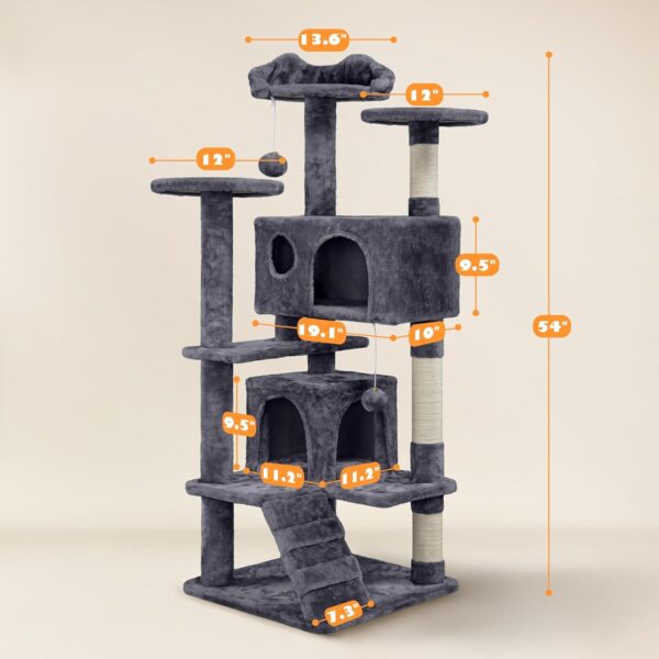 Yaheetech 54in Cat Tree Tower Condo Furniture Scratch Post for Kittens Pet House Play - Image 3
