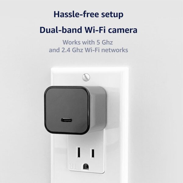 WiFi Smart Camera Charger - Remote View - 2.4G/5G WiFi - Premium HD 1080P - Best Mini Camera for Pets Nanny - Real Time Monitoring - Wide-Angle 160° - iOS Android - Image 5