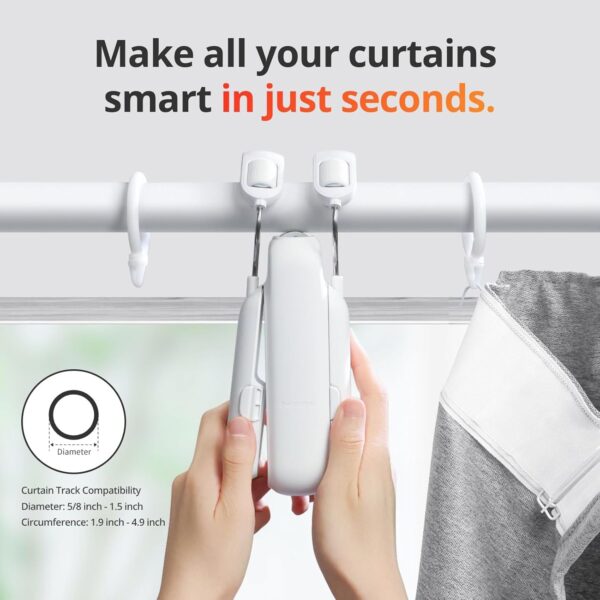 SwitchBot Automatic Curtain Opener - Bluetooth Remote Control Smart Curtain with App/Timer, Upgraded High-Performance Motor, Add SwitchBot Hub to Work with Alexa, Google Home, HomeKit (Curtain 3, Rod) - Image 2