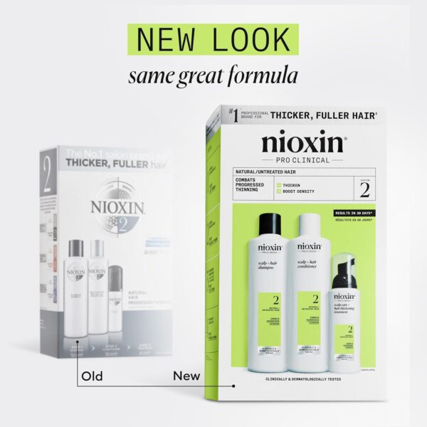 Nioxin Scalp + Hair Thickening System Kits | For Natural, Colored, & Damaged Hair with Light to Progressed Thinning | Strengthen & Boost Hair Density with Niacinamide & Biotin | 1 Month Supply - Image 2