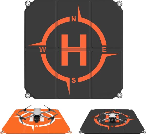 Drone Landing Pad Foldable (2x3 Fast-Fold),(22in/55cm) Double-Sided Waterproof Helipad for DJI Flip/Mini 4 Pro/AIR 3S/Neo/Mini 4k/Mini 3/Mini 2 se/Avata 2/Mavic Drone Accessories