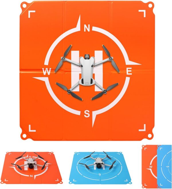 JISONCASE Drone Landing Pad, Universal Portable Double-Sided Waterproof Fast-fold Helipad, Landing Pad Weighted for DJI Neo/Mini 4k/Mini 4 Pro/Mini 3/Air 3S/Avata 2/Mavic 3 Pro Drones etc (20 inch)