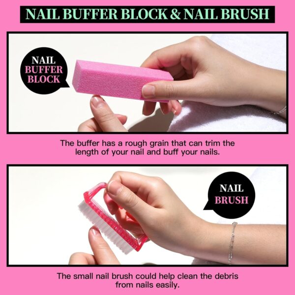 FANDAMEI Nail Care Kit, Nail Files 100/180, Nail Buffer Block, Cuticle Nippers, Cuticle Trimmer, Cuticle Pusher, Nail Tools, Nail Kit, Pedicure & Manicure Tools, Nail Prep Kit, Manicure Kit for Women - Image 3