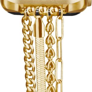 QINGQING Chain Bracelet Compatible for Apple Watch Band, Women Fashion Slim Jewelry Dressy IWatch Bands 38mm 40mm 41mm 42mm 44mm 45mm 46mm 49mm Series 10 9 8 7 SE 6 5 4 3 Series 2 1