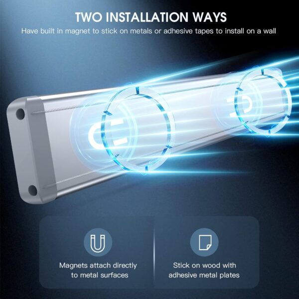 10inch Under Cabinet Lighting, 2 Pack Rechargeable Motion Sensor Light Indoor, 5 Levels Dimmable Magnetic Closet Lights, Wireless Under Counter Lights for Kitchen, Stairs - Image 6