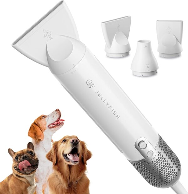 Jellyfish Dog Dryer for Pet Grooming,Handheld 1.21lb Lightweight Dog Hair Dryer 2 Speeds 4 Temp,Portable High Velocity Dog Blow Dryer for Trave Home