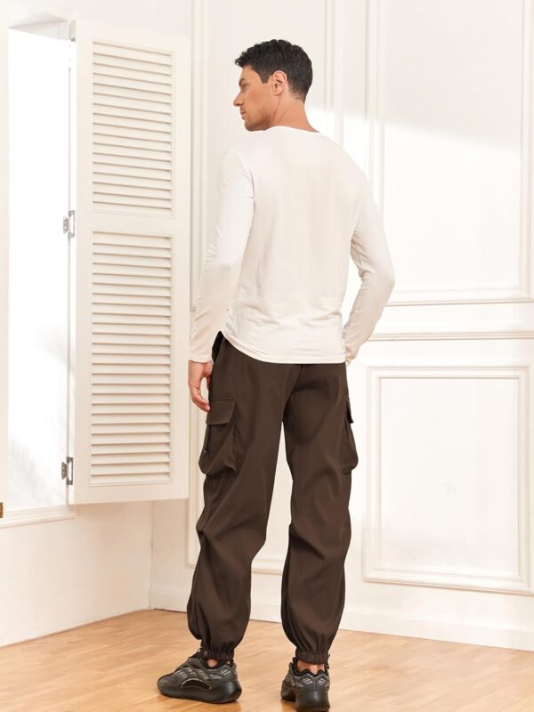 ZAFUL Flat Pocket Parachute Pants for Men Casual Baggy Cargo Pants Unisex Street Y2K Pants Drawstring Trouser - Image 3