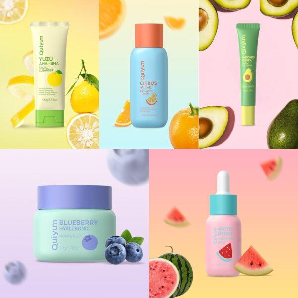 Fruit Skin Care for Teens, 5 Daily Routine Beauty Skin Care Sets - Exfoliation, Smooth, Clean, Oil Control, Firm, Hydrate, Glow Up, Skincare Gift Set for Girls Women, Travel Set, for All Skin - Image 9