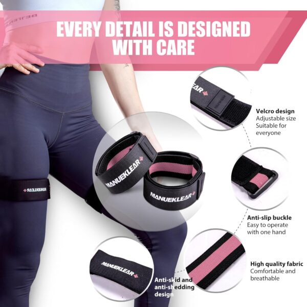 MANUEKLEAR Blood Flow Restriction Bands for Women Glutes Leg, Booty Bands for Women Butt Lift, Occlusion Thigh BFR Bands for Workout Squat Hip Building - Image 5