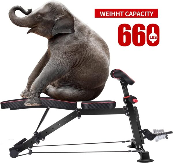 Adjustable Weight Bench - Utility workout Benches for Exercise, Free Installation Design for Portable Fitness Strength Training Equipment at Home Gym - Image 7