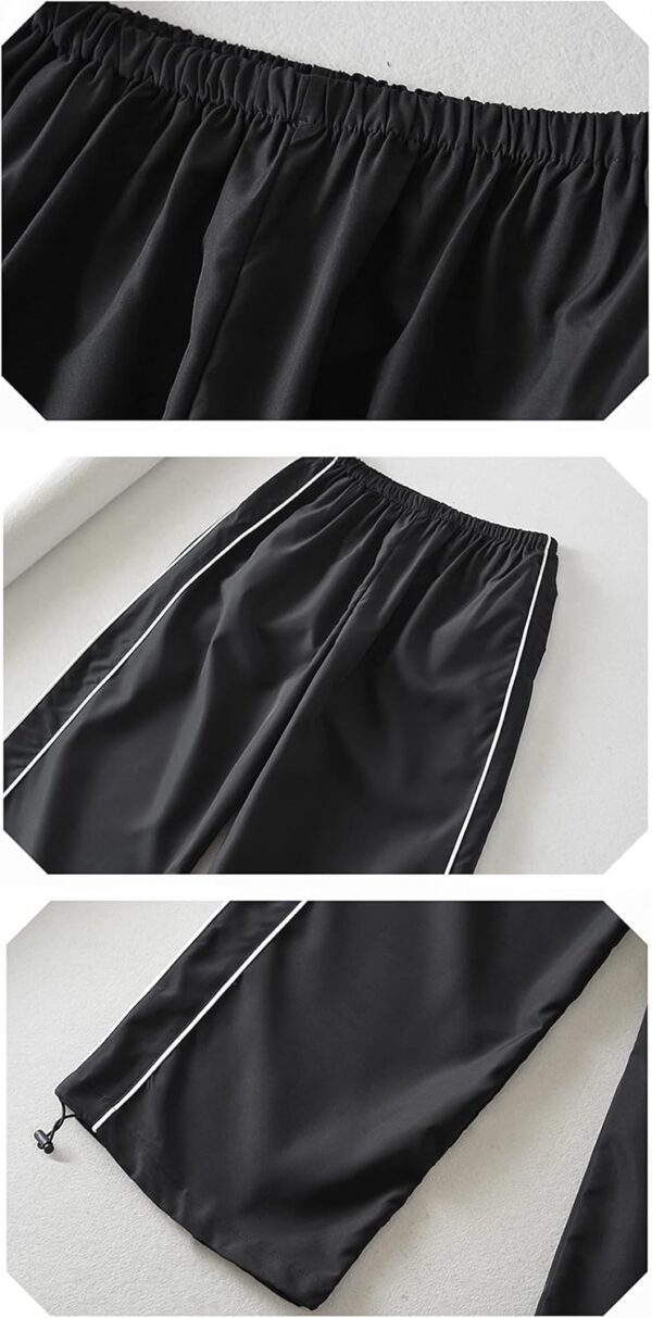 Womens Parachute Pants Wide Leg Baggy Pants Y2K Elastic Waist Jogger Sweatpants Track Pants Streetwear - Image 7