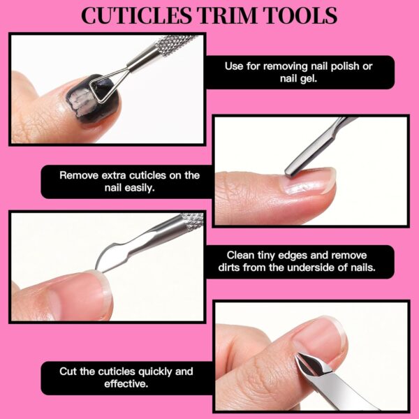 FANDAMEI Nail Care Kit, Nail Files 100/180, Nail Buffer Block, Cuticle Nippers, Cuticle Trimmer, Cuticle Pusher, Nail Tools, Nail Kit, Pedicure & Manicure Tools, Nail Prep Kit, Manicure Kit for Women - Image 4
