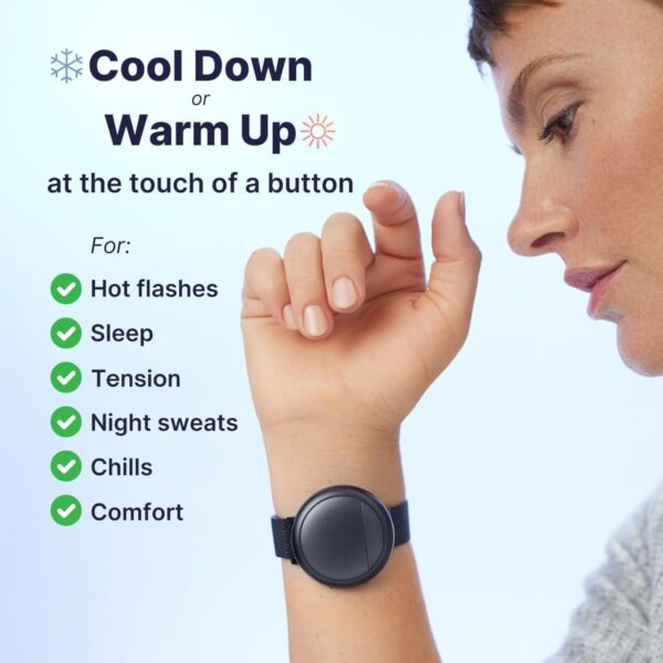 Embr Wave Cooling Bracelet - Warming Bracelet - Personalized Thermal Relief - Manage Hot Flashes, Night Sweats, Sleep, Tension - FSA HSA Eligible - Clinically Proven - Rechargeable - Black - Image 4