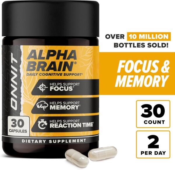 ONNIT Alpha Brain Nootropic Brain Supplement for Men & Women | Memory, Mental Clarity & Cognitive Improvement | Focus Capsules with L-Theanine, Vitamin B6 & Phosphatidylserine (30 Count) - Image 6