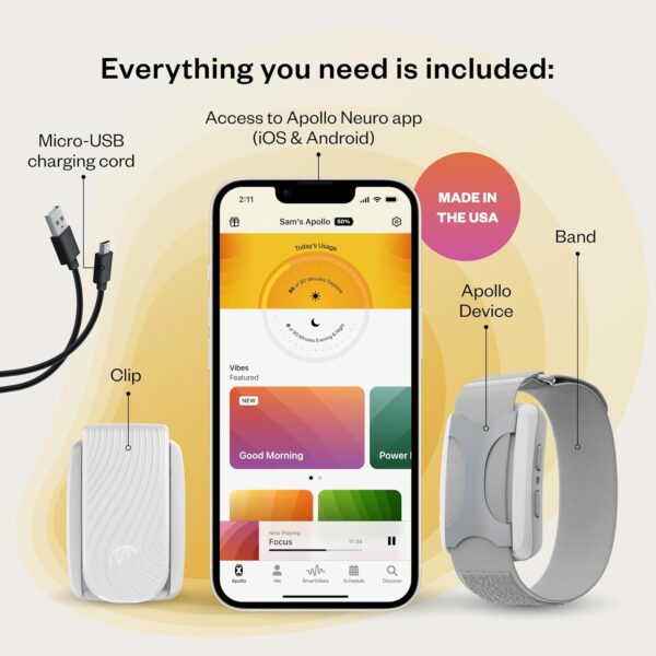 Apollo Neuro Sleep Aid & Stress Relief Wearable - Help Improve Sleep, Calm Mind and Body, Stimulate Vagus Nerve, Rebalance Nervous System (Rose) - Image 6