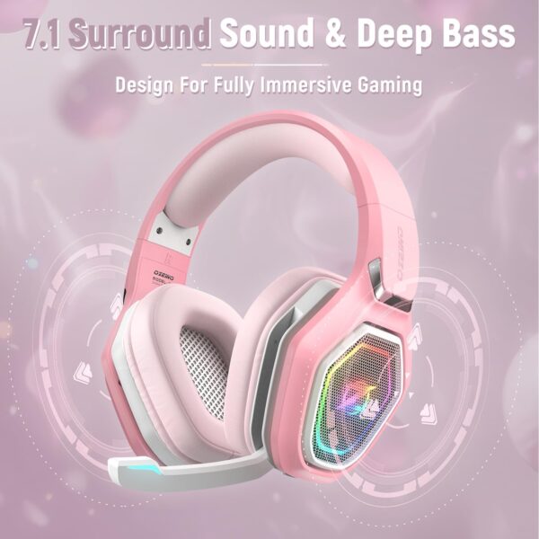 2.4GHz Gaming Headset Wireless with Flip Mic for Ps5, Ps4, PC, Gaming Headphones with USB-A & USB-C Transmitter, 40Hr Battery Bluetooth Headset for Laptop, Mobile, Mac - Image 3
