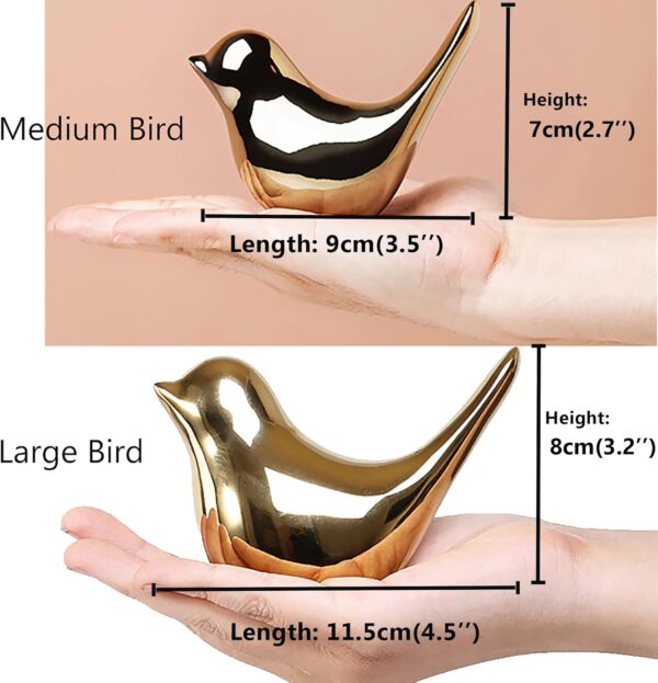 FANTESTICRYAN Small Birds Statues Gold Home Decor Modern Style Figurine Decorative Ornaments for Living Room, Bedroom, Office Desktop, Cabinets - Image 4