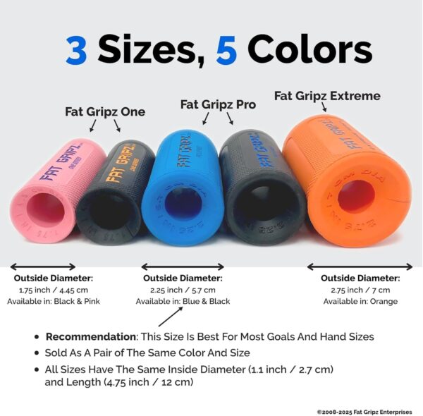 Fat Gripz Pro - The Simple Proven Way to Get Big Biceps & Forearms Fast - At Home Or In The Gym (Winner of 3 Men’s Health Magazine Awards) (2.25 Inch Outer Diameter) - Image 6
