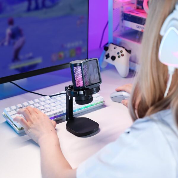 MAONO USB Gaming Microphone for PC, Noise Cancellation Condenser Mic with RGB Lights, Mute, Gain for Streaming, Recording, Podcast, Chat, Twitch, YouTube, Discord, Computer, PS5, PS4, GamerWave - Image 9