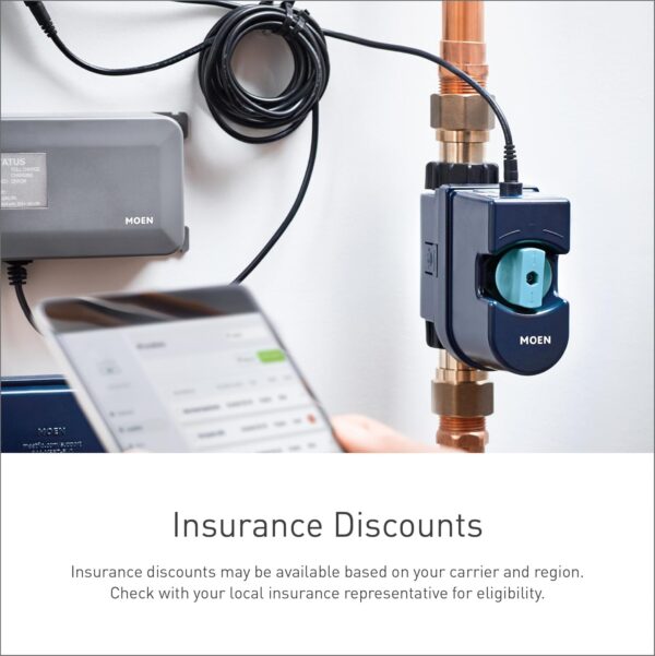 Moen Flo Smart Water Monitor and Automatic Shutoff Sensor, Wi-Fi Connected Water Leak Detector for 1-Inch Diameter Pipe, 900-006 - Image 8