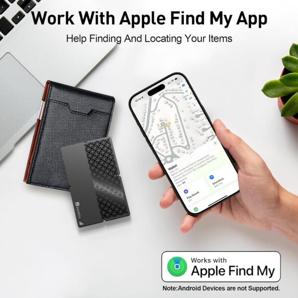 2025 [Apple MFi Certified] (iOS Only) Bluetooth Tracker Smart Finder for Apple Find My, iPhone Card Wallet Finder GPS Tracker, 5-10 Years Battery, Keys Finder and Item Locator for Keys, Bags, Passport - Image 2