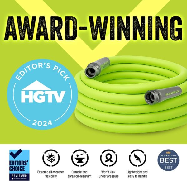Flexzilla Garden Hose 5/8 in. x 50 ft., Lightweight All-Weather Water Hose, Durable and Flexible, Leak-Free Connections - Image 2