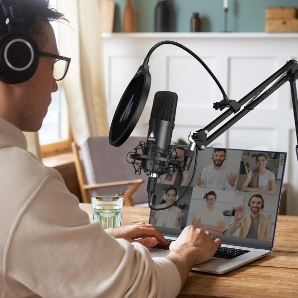 USB Microphone, MAONO 192KHZ/24Bit Plug & Play PC Computer Podcast Condenser Cardioid Metal Mic Kit with Professional Sound Chipset for Recording, Gaming, Singing, YouTube (AU-A04) - Image 8