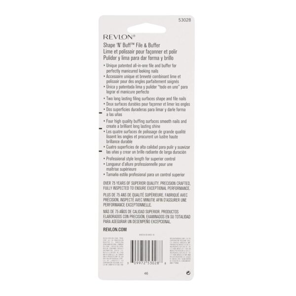 Revlon Shape 'N' Buff Nail Buffer Block, All-in-One Manicure Tool for Shaping & Shining Natural Fingernails, 1 Count - Image 8