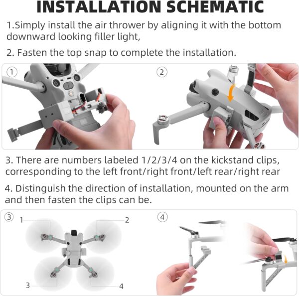 Mini 4 Pro Payload Airdrop System,Transport Release with Landing Gear Wedding Ring Thrower Fishing Bait Clip Delivery for DJI Mavic Mini 4 Pro Accessories - Image 8