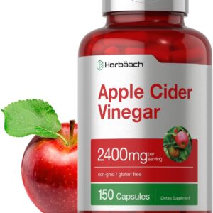 Horbäach Apple Cider Vinegar Capsules | 2400mg | 150 Count | Non-GMO, Gluten Free Supplement
