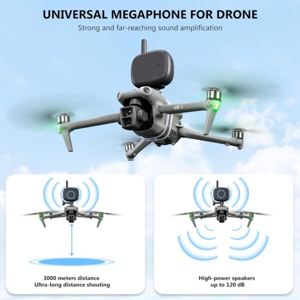STARTRC Drone Speaker Real-Time Megaphone Portable Interference-Free Long Distance Microphone for DJI Air 3/Air 3S/Mavic 3 Pro/Avata/Holy Stone/FPV Drone Accessories - Image 5