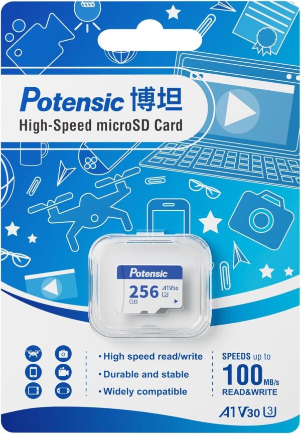 Potensic 256GB Micro Memory Card for Drones, A1, U3, V30, Read Speed up to 100 MB/s - Image 5